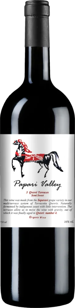 Papari Valley 3 Qvevri Terraces Saperavi Semi Sweet 2022